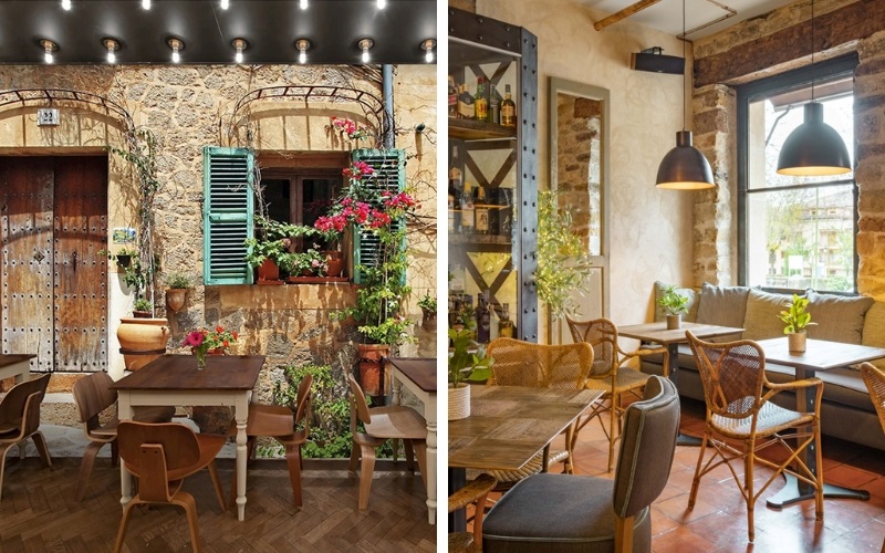 Những bức tường ốp đá tạo nên vẻ đẹp nên thơ cho quán cafe Vintage