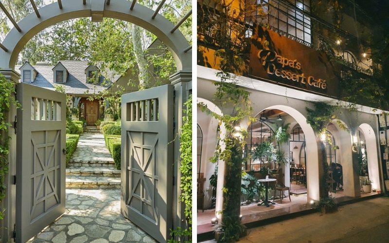 Một chiếc cổng đẹp giúp tăng tính thẩm mỹ cho quán cafe