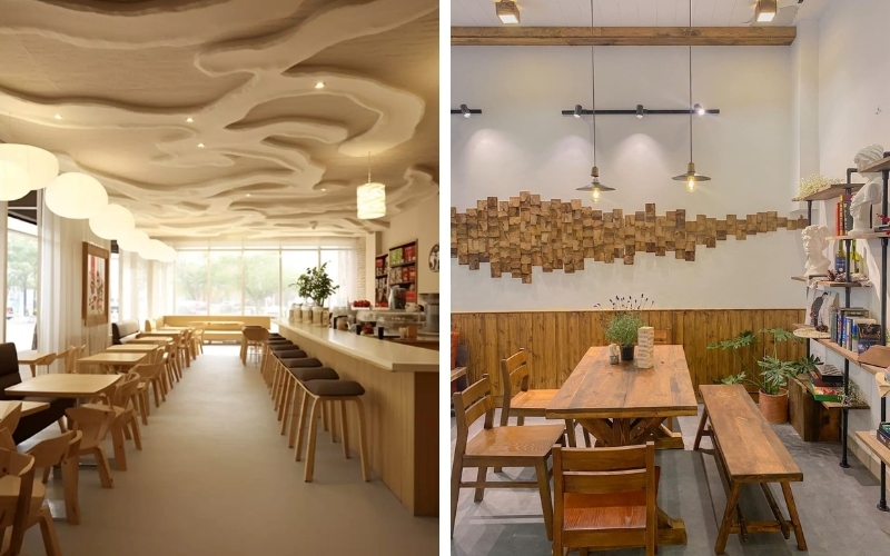 Trần quán cafe cũng là yếu tố tạo sự thu hút đến khách hàng
