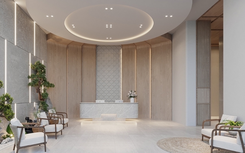 Mẫu sảnh chờ văn phòng sang trọng và thanh lịch