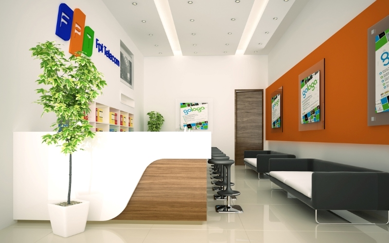 Quầy giao dịch tối giản dành cho văn phòng nhỏ