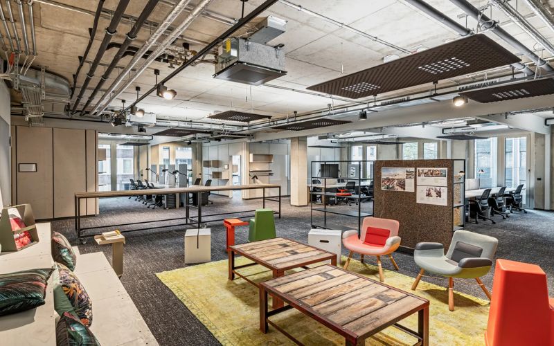 Thiết kế văn phòng 150m2 theo phong cách công nghiệp
