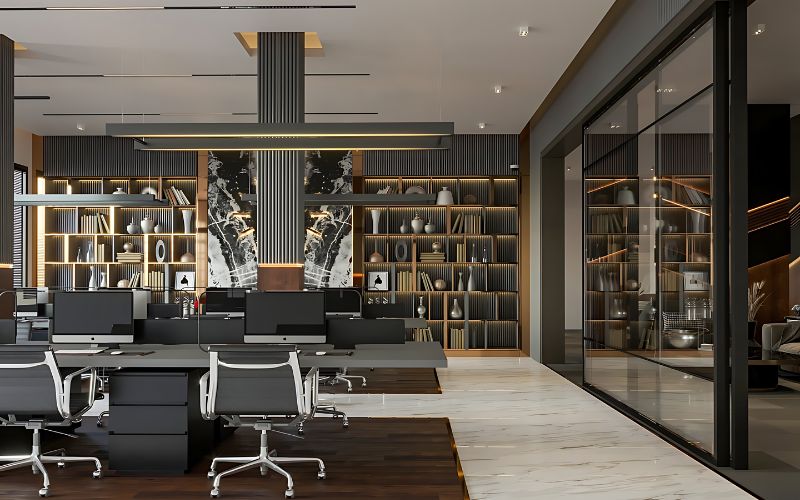 Thiết kế văn phòng 150m2 phong cách cổ điển