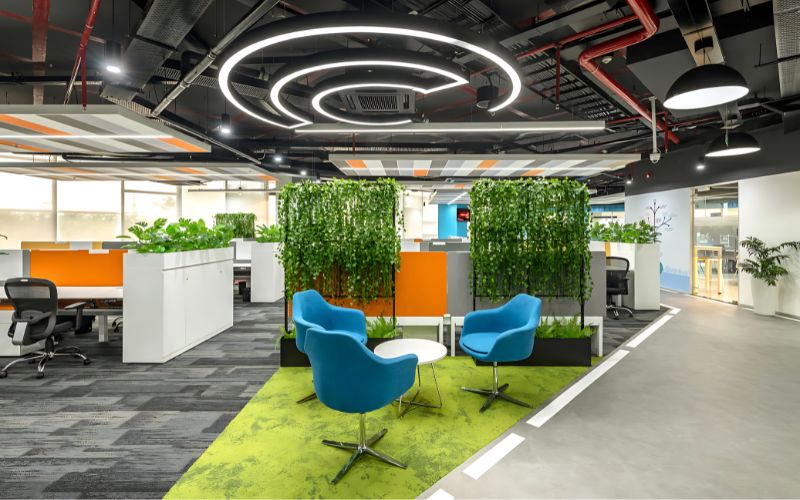 Thiết kế văn phòng 400m2 sáng tạo với không gian xanh tươi mát