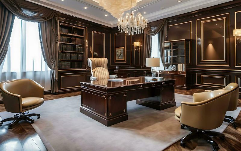 Thiết kế văn phòng 500m2 phong cách tân cổ điển