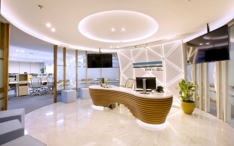 Thiết kế khu vực sảnh chờ và lễ tân cho văn phòng 600m2