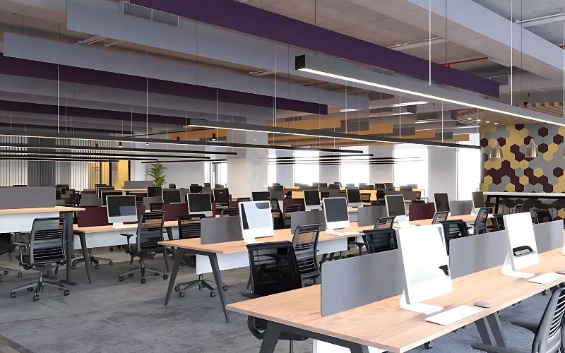 Văn phòng diện tích 600m2 bố trí được rất nhiều chỗ ngồi