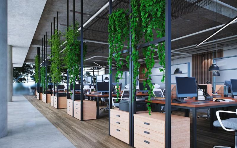 Mẫu văn phòng chuẩn leed với không gian làm việc bố trí nội thất xanh