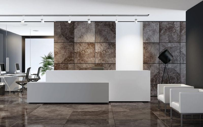 Văn phòng thêm phần cao cấp, xa hoa với kiểu ốp đá marble