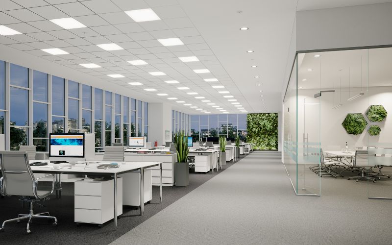 Văn phòng theo tiêu chuẩn leed có cửa sổ giúp tạo cảm giác thông thoáng