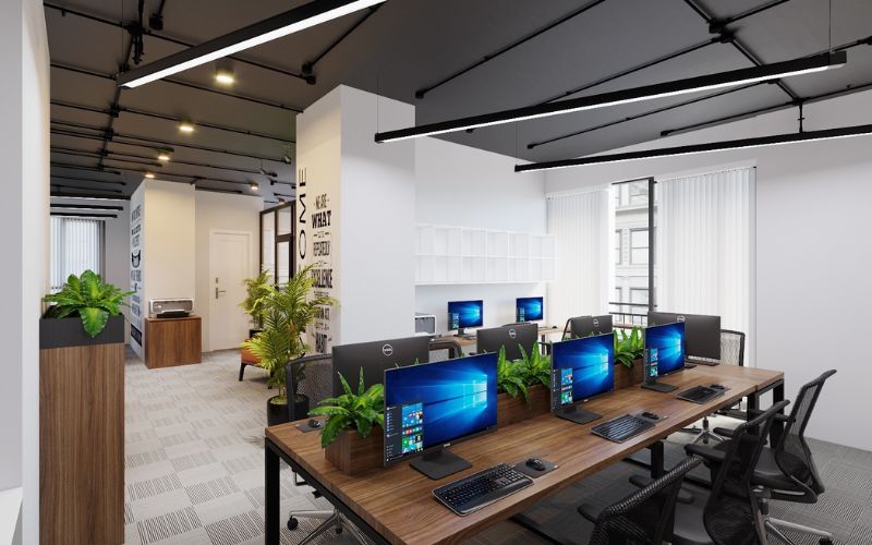 Mẫu văn phòng chung cư hơi hướng phong cách công nghiệp đặc sắc