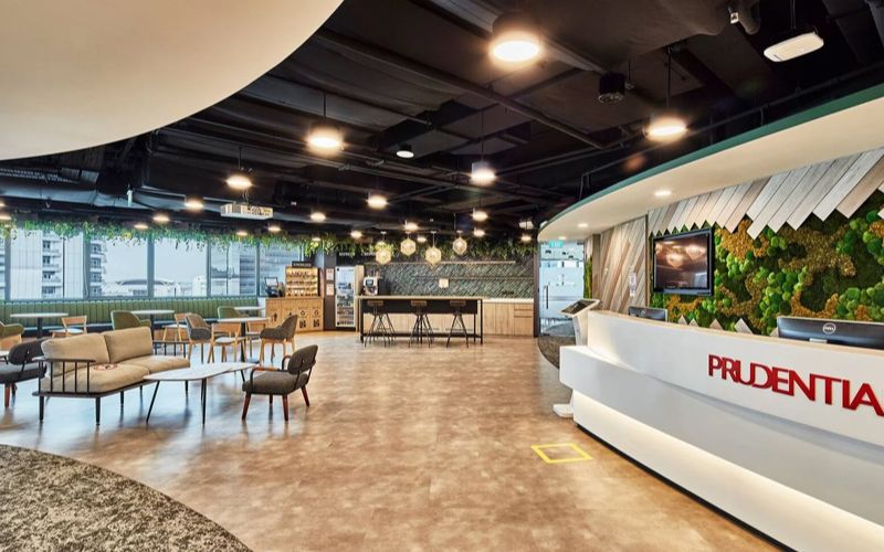 Mẫu thiết kế văn phòng tài chính sang trọng với không gian mở và nội thất cao cấp